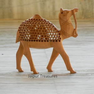 Kadam Wood Camel Statue, Figure, Showpiece, Home Decor, Handmade Hand Painted, Traditional Indian Style, Figurine