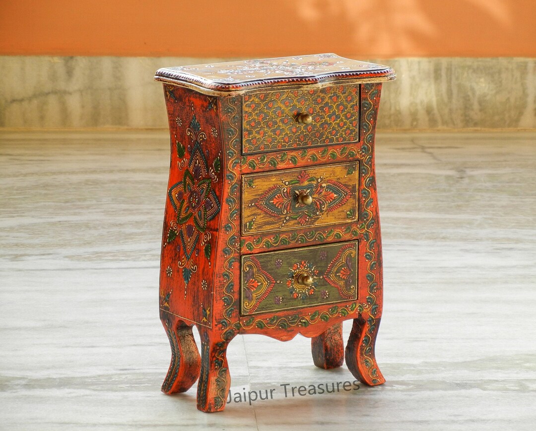 Wooden Small 3 Chest of Drawer Desk Organizer Handmade Hand Etsy