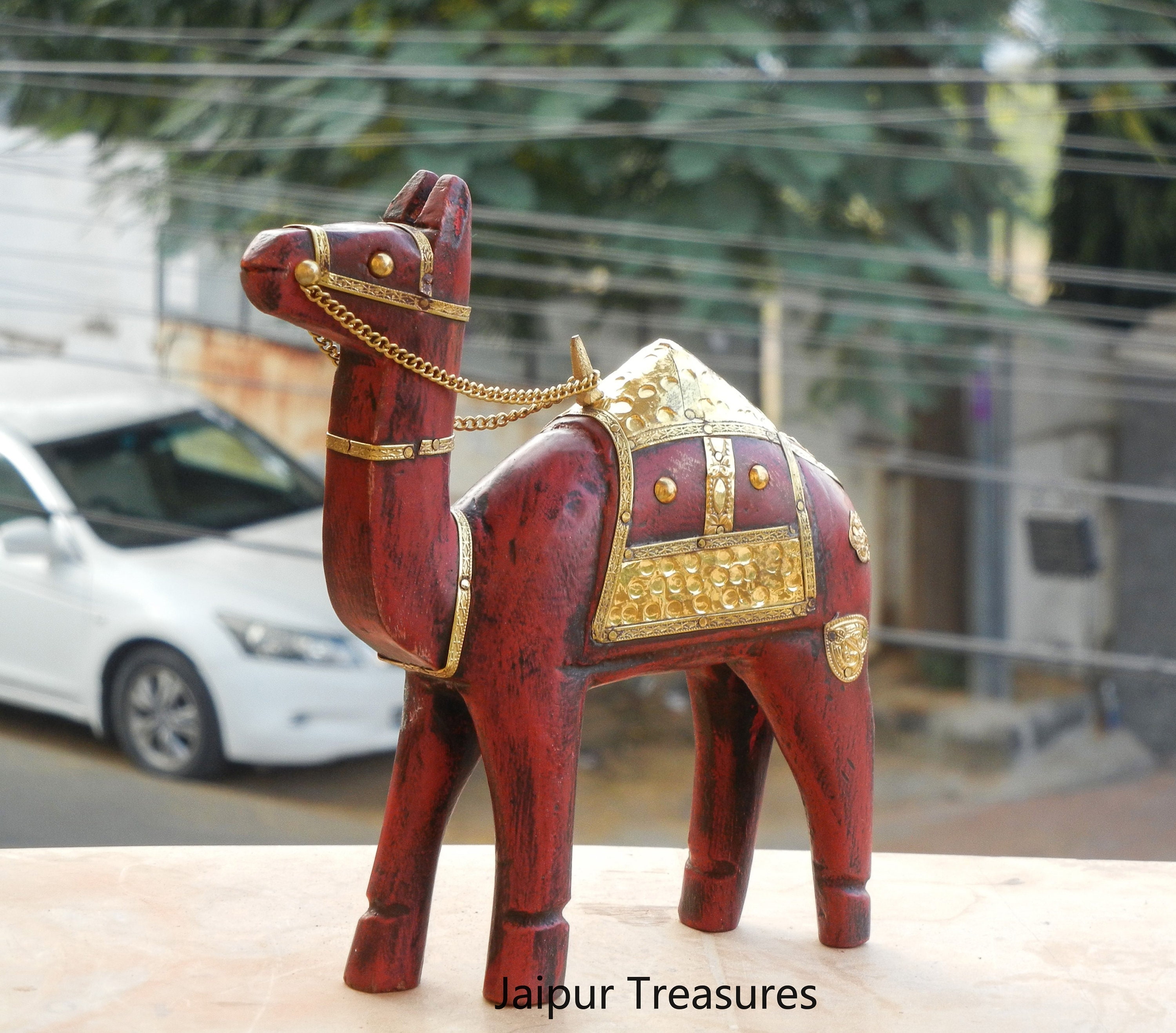 Wooden & Brass Camel Statue Figure Showpiece Home Decor Etsy UK