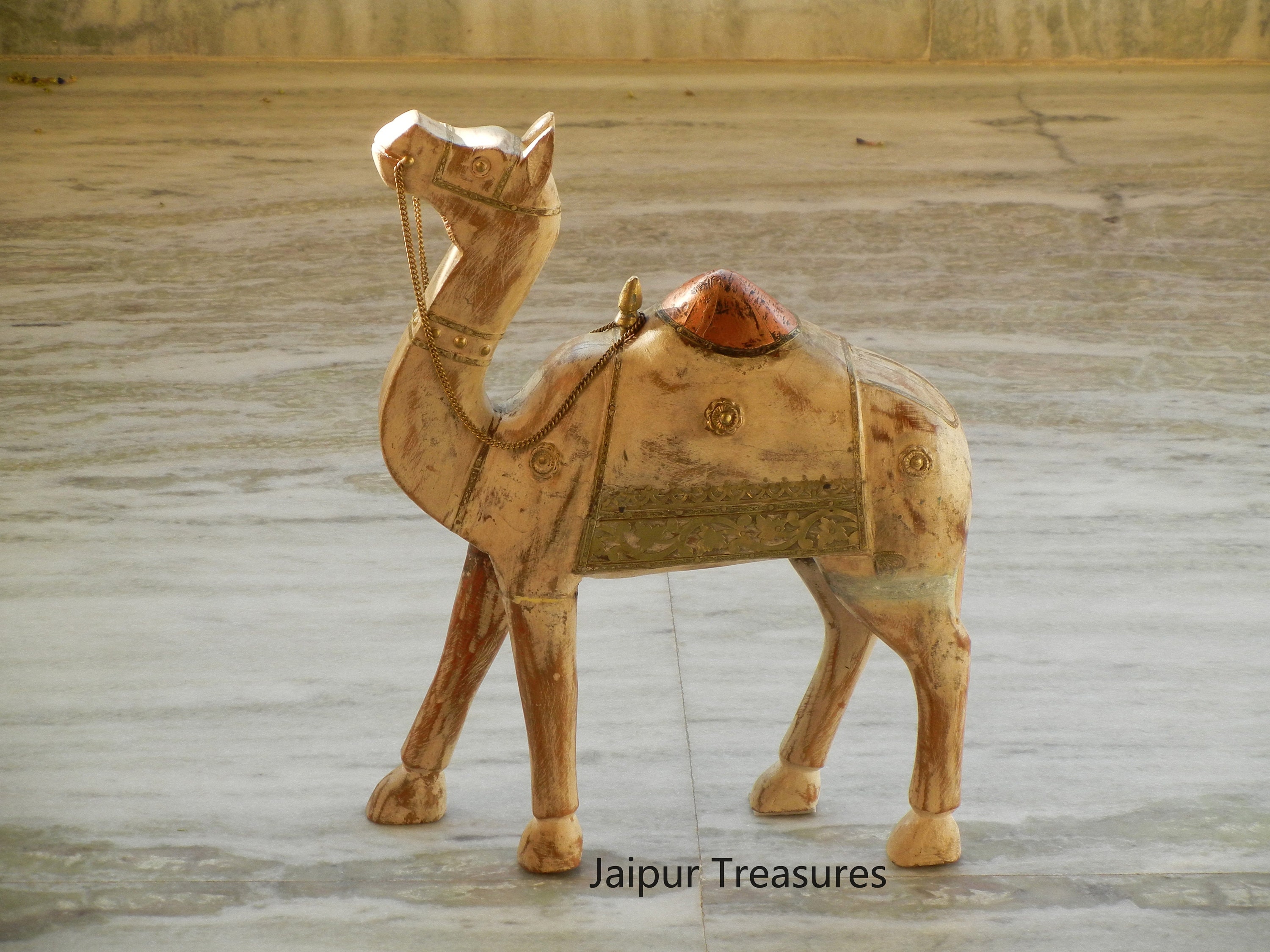 Wooden Camel Statue Figure Showpiece Home Decor Distress Etsy