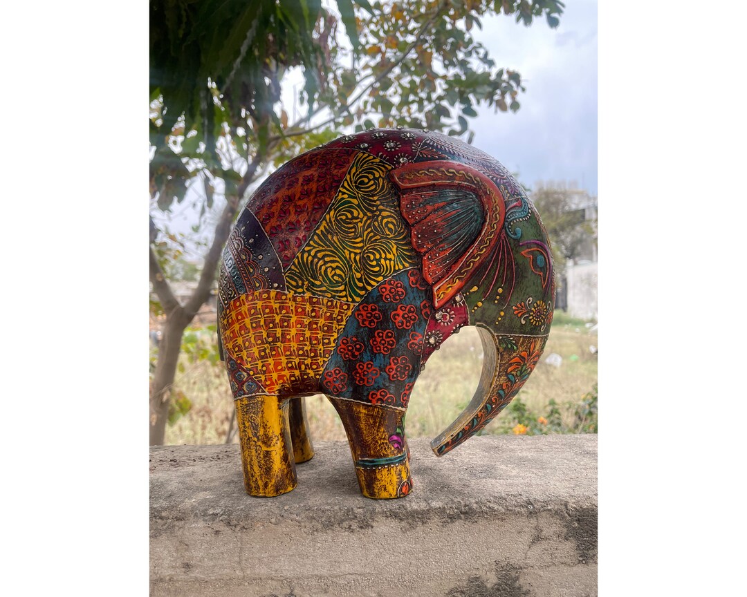 Wooden Elephant Statue Figure, Showpiece, Home Decor, Handmade Hand ...