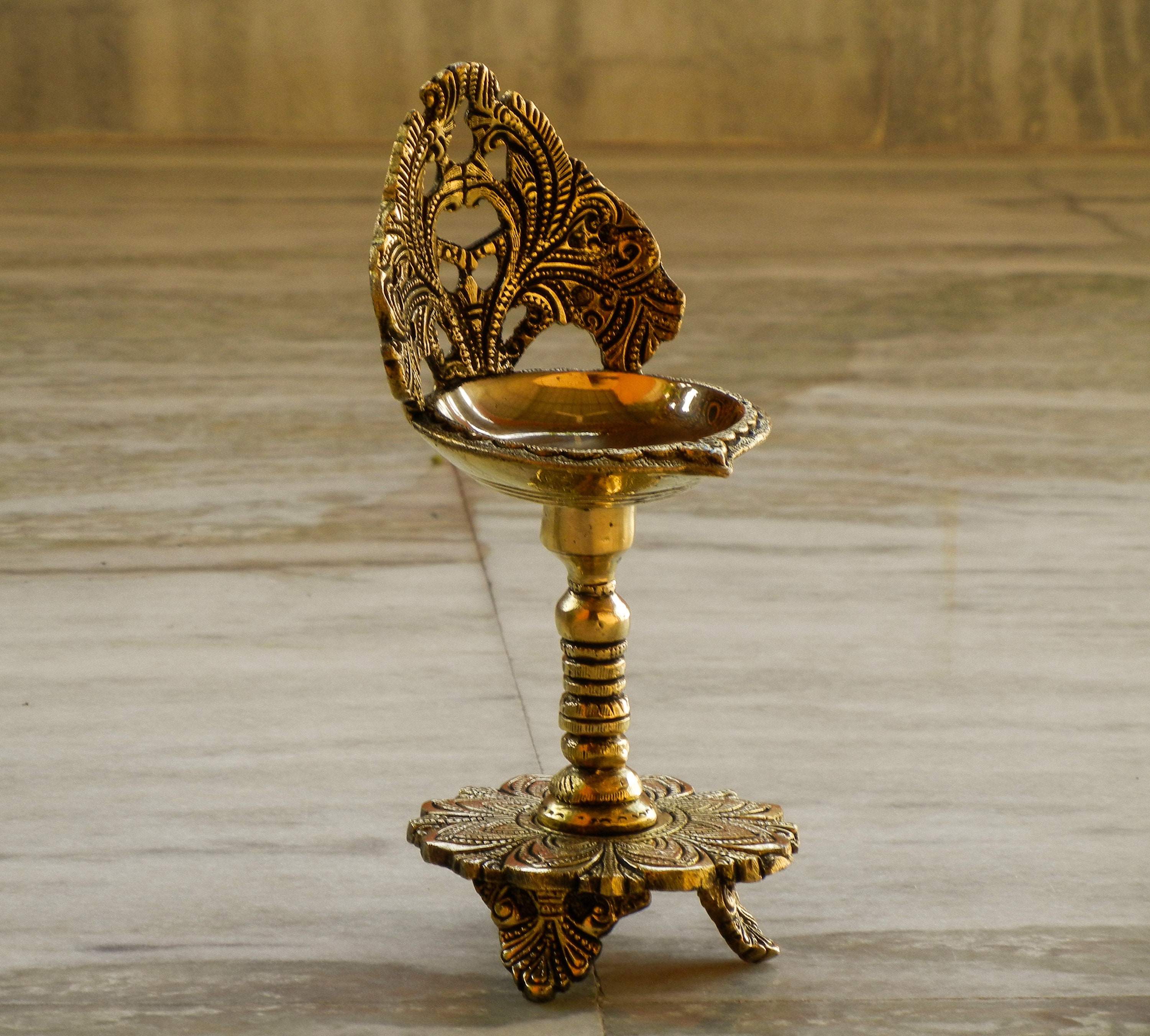 Brass Diya, Indian Deepak, Brass Oil Lamp, Indian Decor, Indian