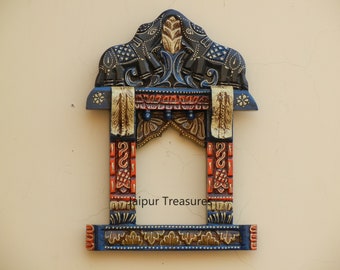Wooden Jharokha, Wall Frame, Wall Decor, Wall Hanging, Handmade Hand-Painted, Indian Ethnic Traditional Style