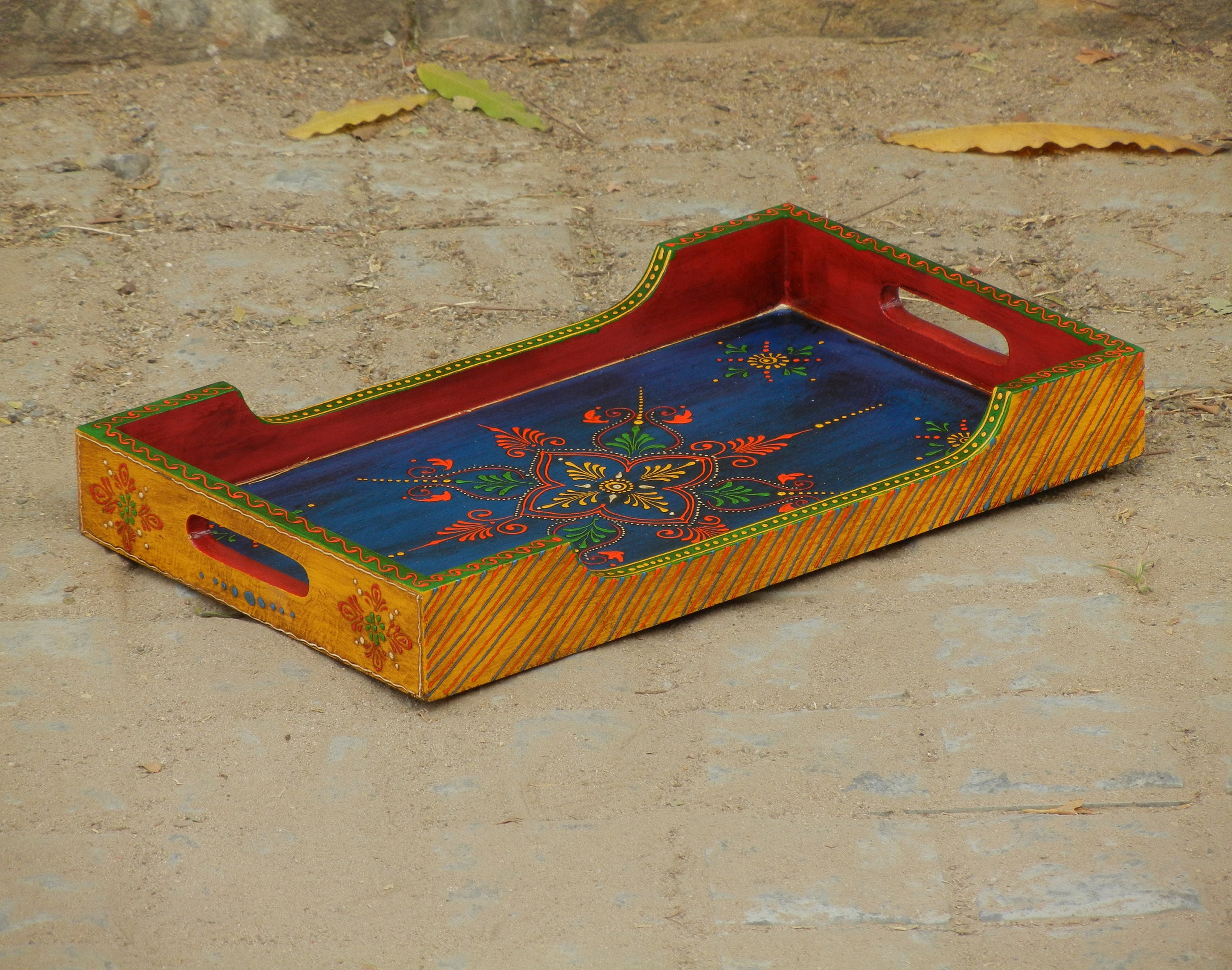 Wooden Decorative Tray Painted Tray Home Decor Handmade Etsy