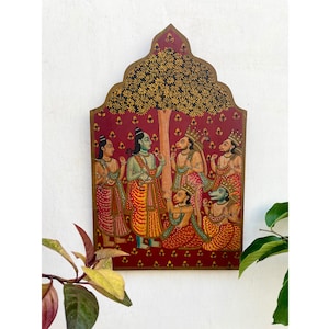 WoodenLord Ram Painting Wall Panel, Wall Hanging, Wall Decor, Traditional Indian Style, Handmade Hand Painted
