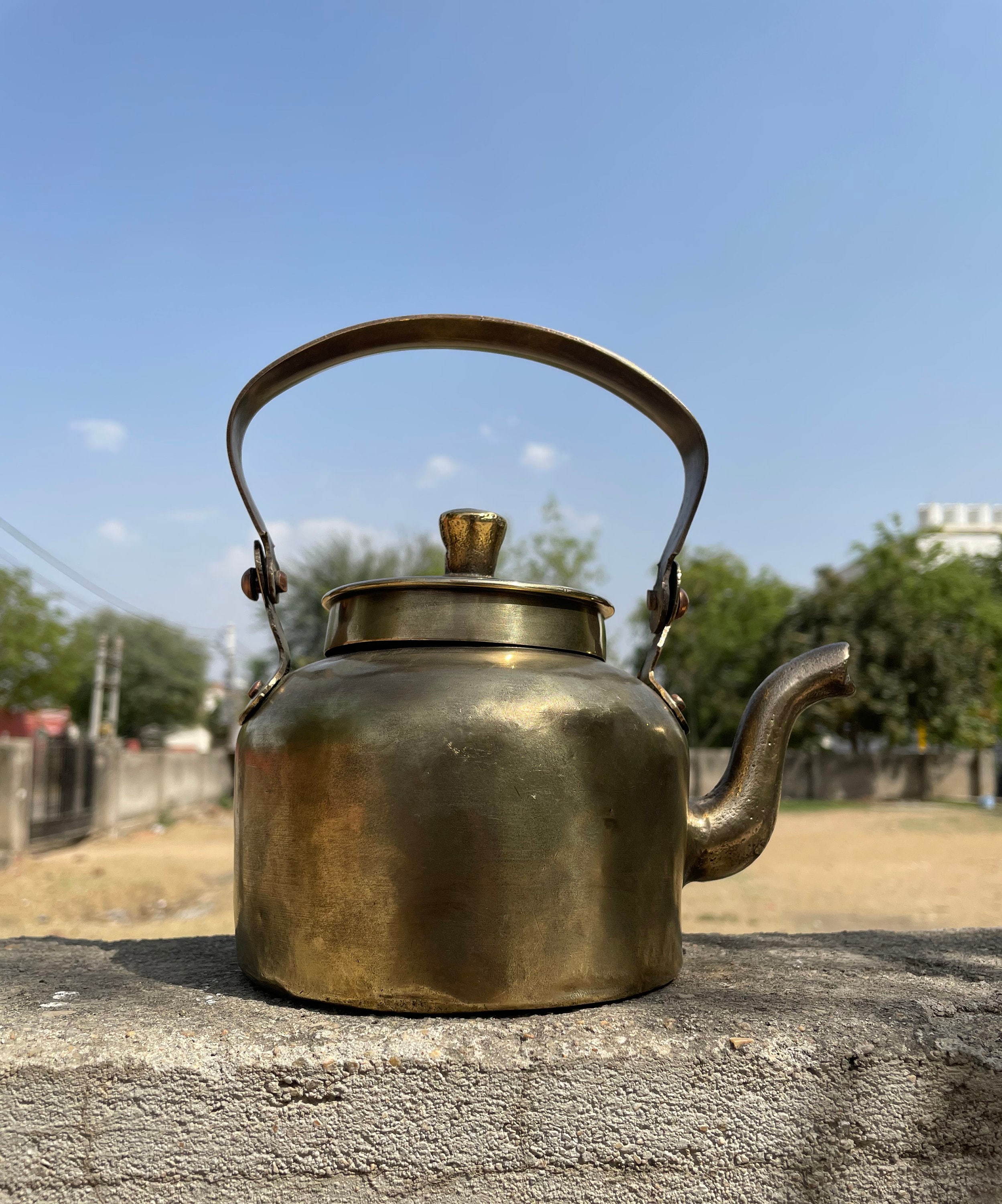 Solid Brass Vintage Teapot Kettle Brass Decor Kitchen Etsy