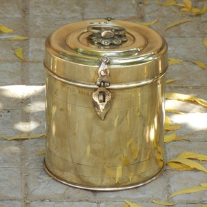 Vintage Old Indian Brass Jar, Container, Canister, Antique, Collectible