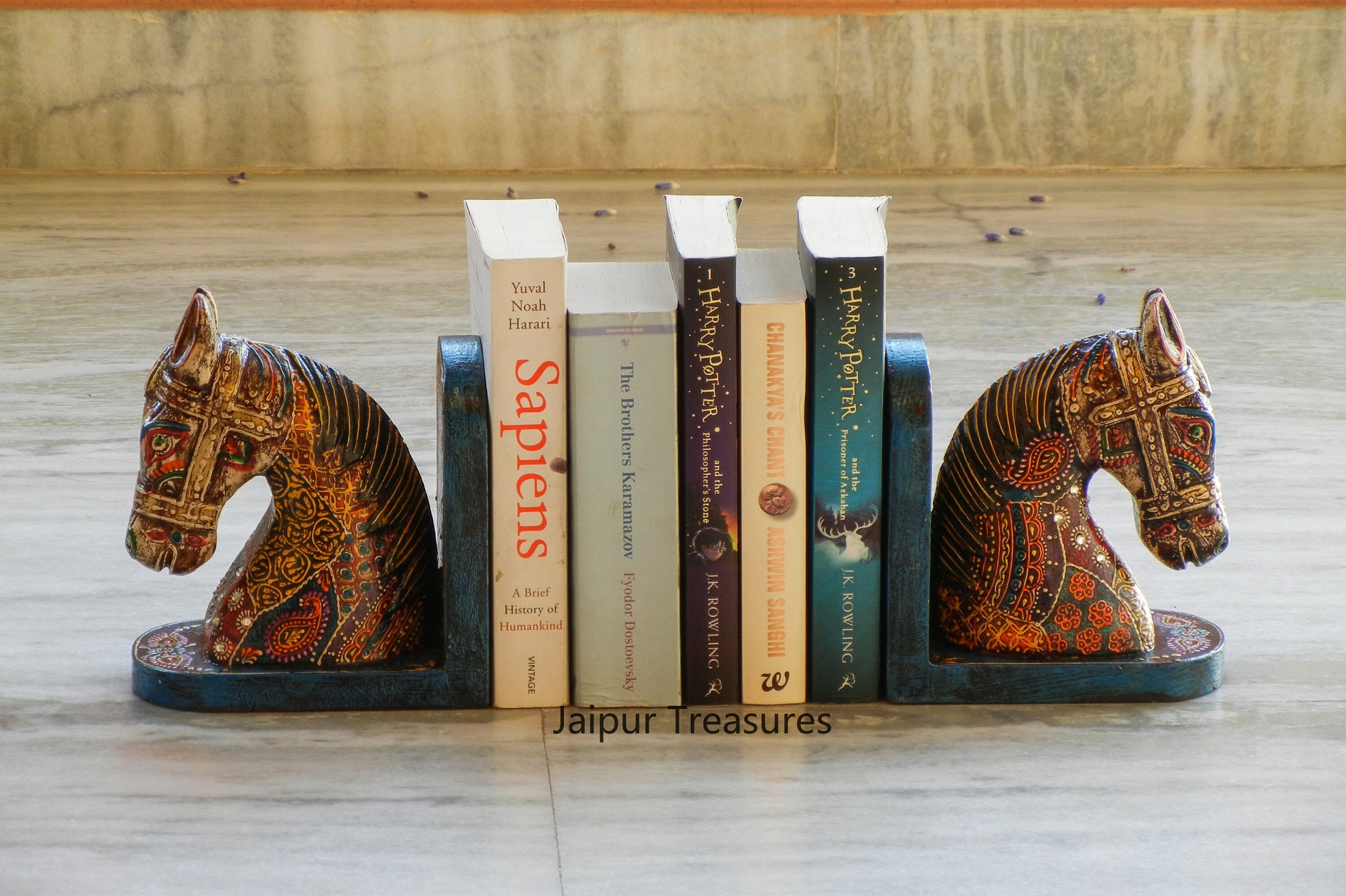 Wooden Horse Bookend Indian Ethnic Style Handmade Hand Etsy