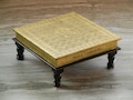 Wooden and Brass Indian Chowki, Low Table, Bajot, Footstool, Table, Bed Table, Coffee Table, Indian Furniture