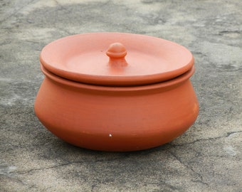 Indian Clay Mitti Earthen Pot For Cooking & Serving, Earthen Cooking Utensils, Clay Handi Pots, Clay Degchi, Manchatti/Meenchatti - Handi