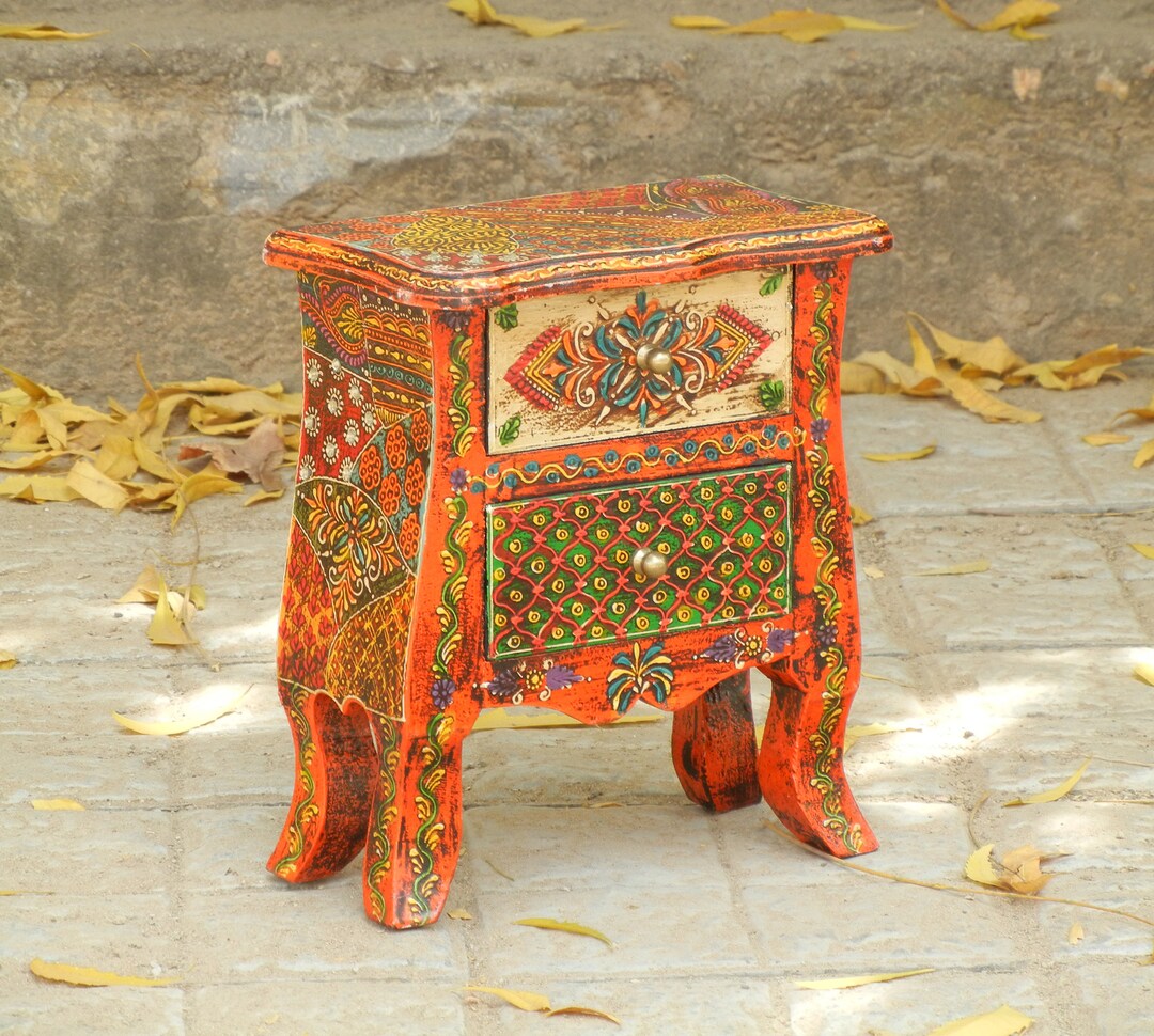 Wooden Small 2 Chest of Drawer Desk Organizer Handmade Hand Etsy