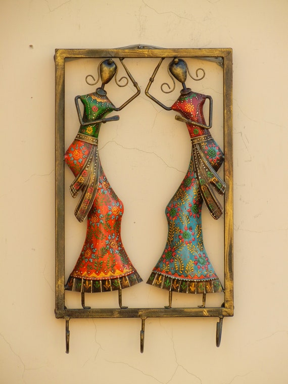 Buy Metal Wall Hanger With 3 Hooks, Wall Hanging, Wall Decor, Decorative  Hooks, Coat Hanger, Handmade, Indian Style Online in India 