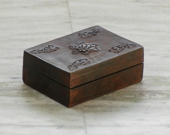 アンティーク インド ジュエリーボックス ヴィンテージ 木製 宝箱 真鍮