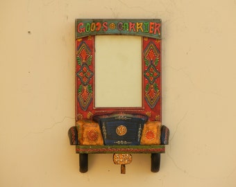 Wooden Truck Multicolored Photo Frame, Photo Stand Picture Frames Handmade Hand Painted Width 8 x Height 12 Inch