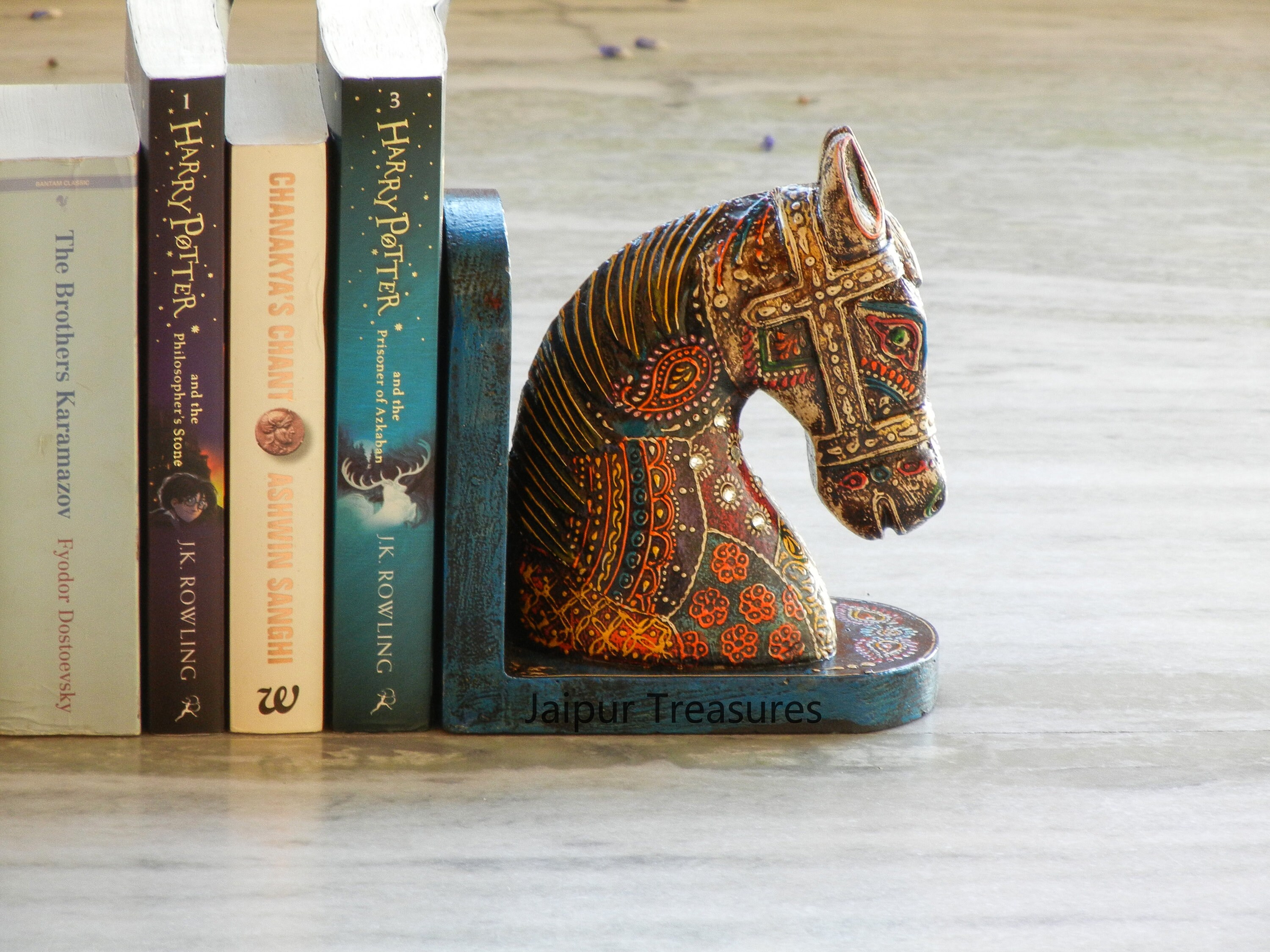 Wooden Horse Bookend Indian Ethnic Style Handmade Hand Etsy