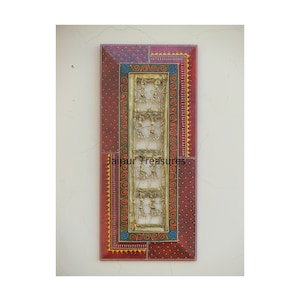 Wooden And Brass Wall Decor, Wall Hanging, Wall Art, Handmade Hand Painted, Traditional Indian Style