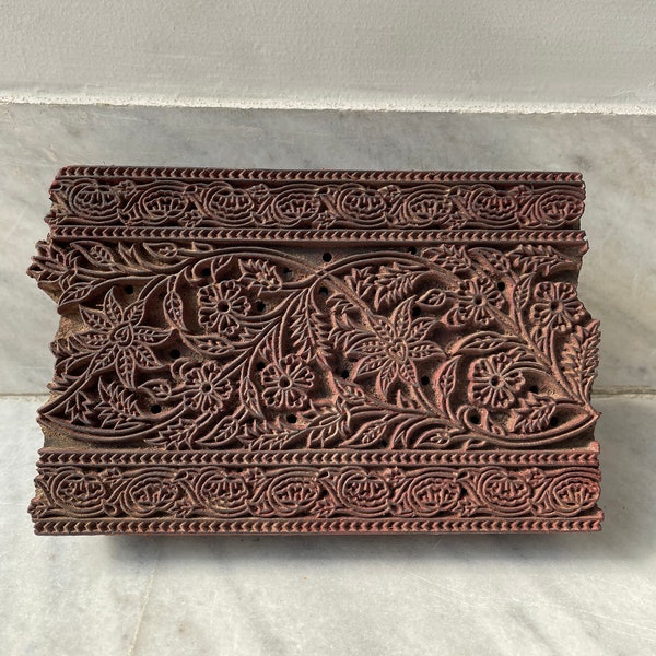 Old Vintage Indian Wooden Block, Hand Carved Wooden Stamps, Textile Block Printing, Henna Design