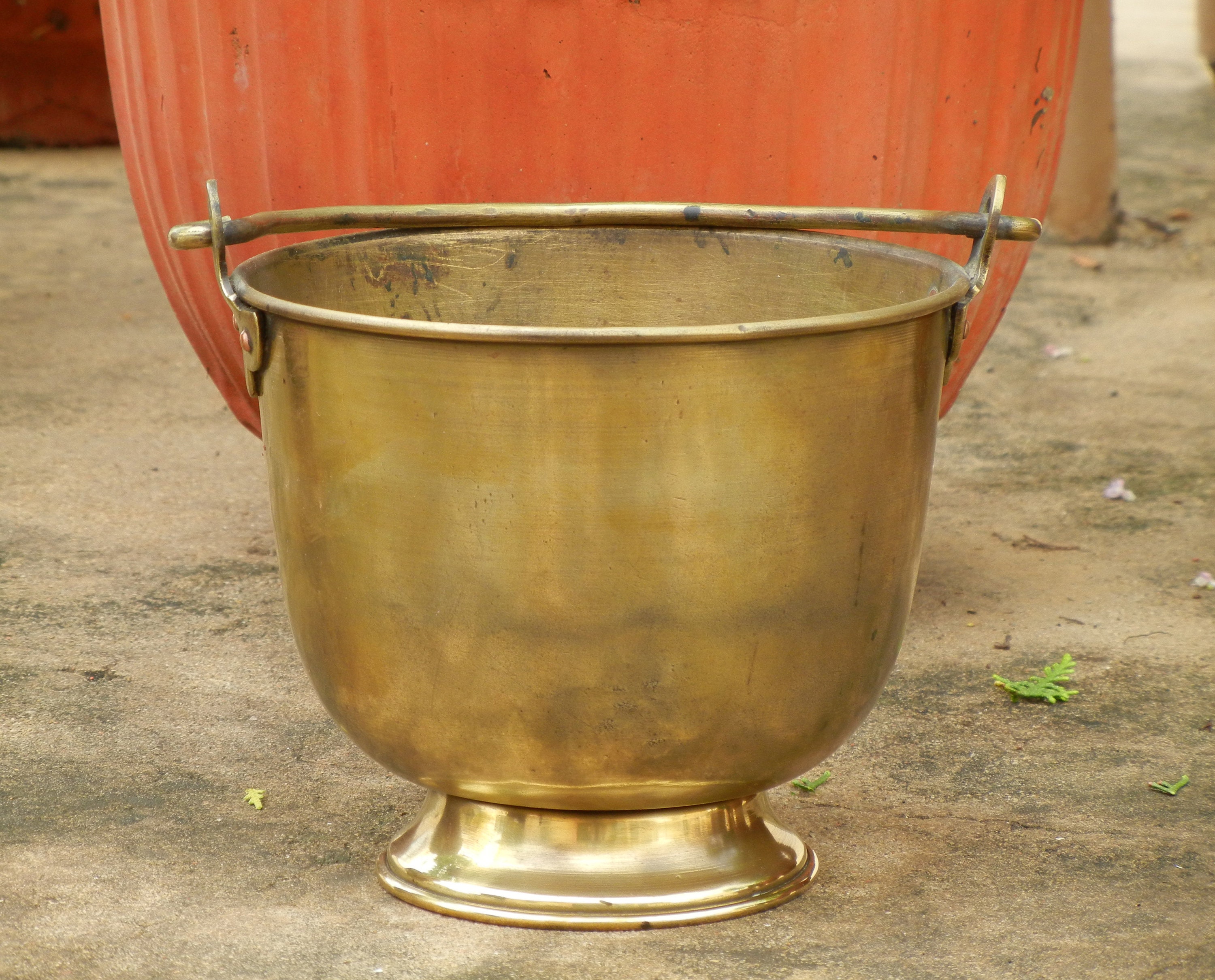 Old Vintage Brass Ice Bucket With Handle Barware Home Decor Etsy