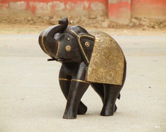 10" Brass Elephant Decorative Boho Chic Bohemian Accent Indian Animal Wall Hooks