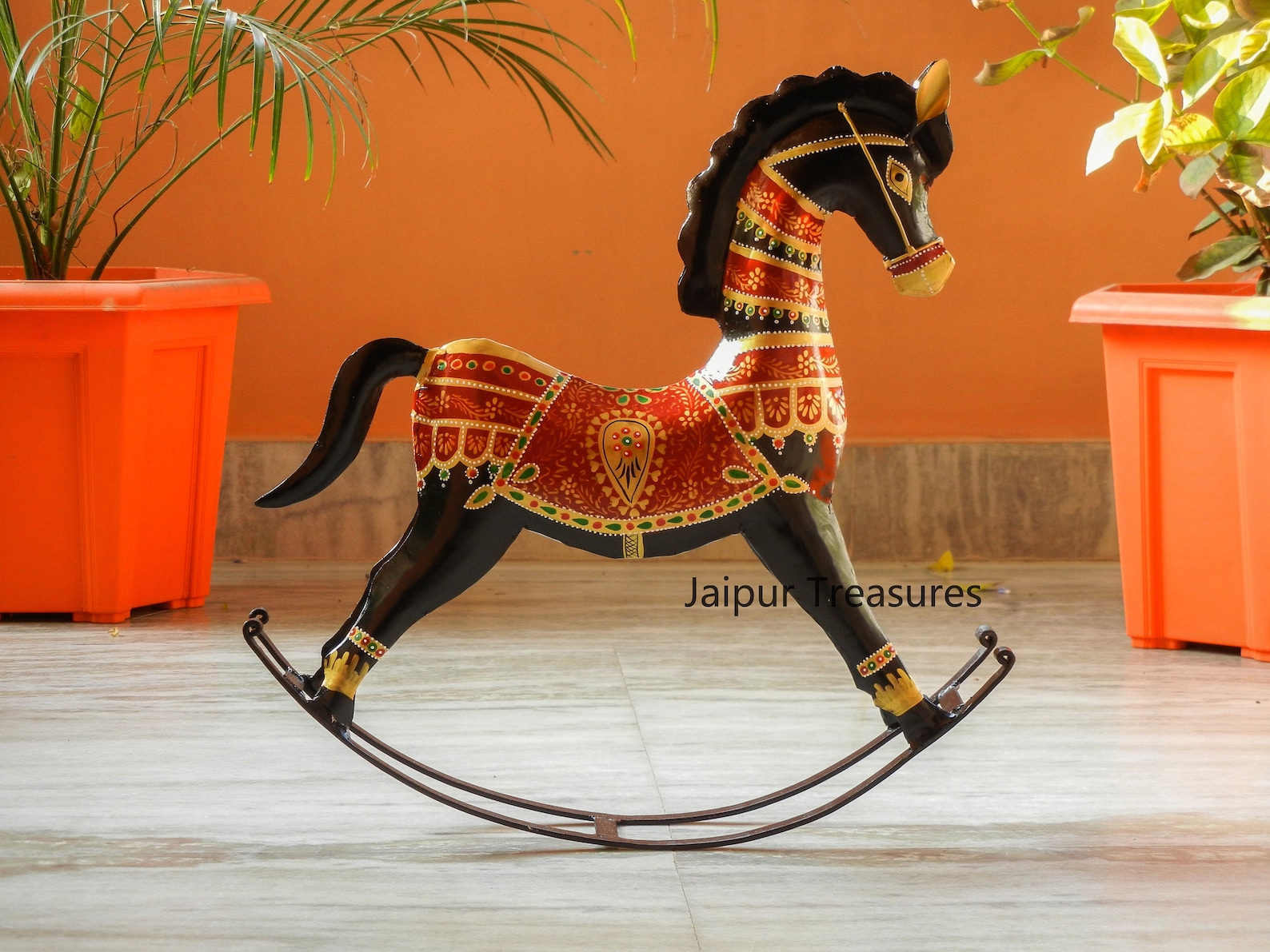 Metal Rocking Horse Statue Figurine Sculpture Showpiece Etsy