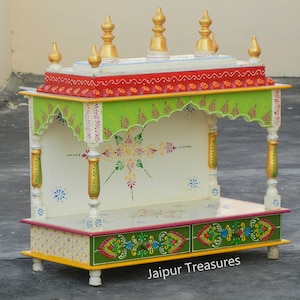 Wooden Home Temple, Mandir, Pooja Ghar, Mandapam for Worship, Pooja Mandir For Home, Handmade, Traditional Indian Style, Height 22 Inches