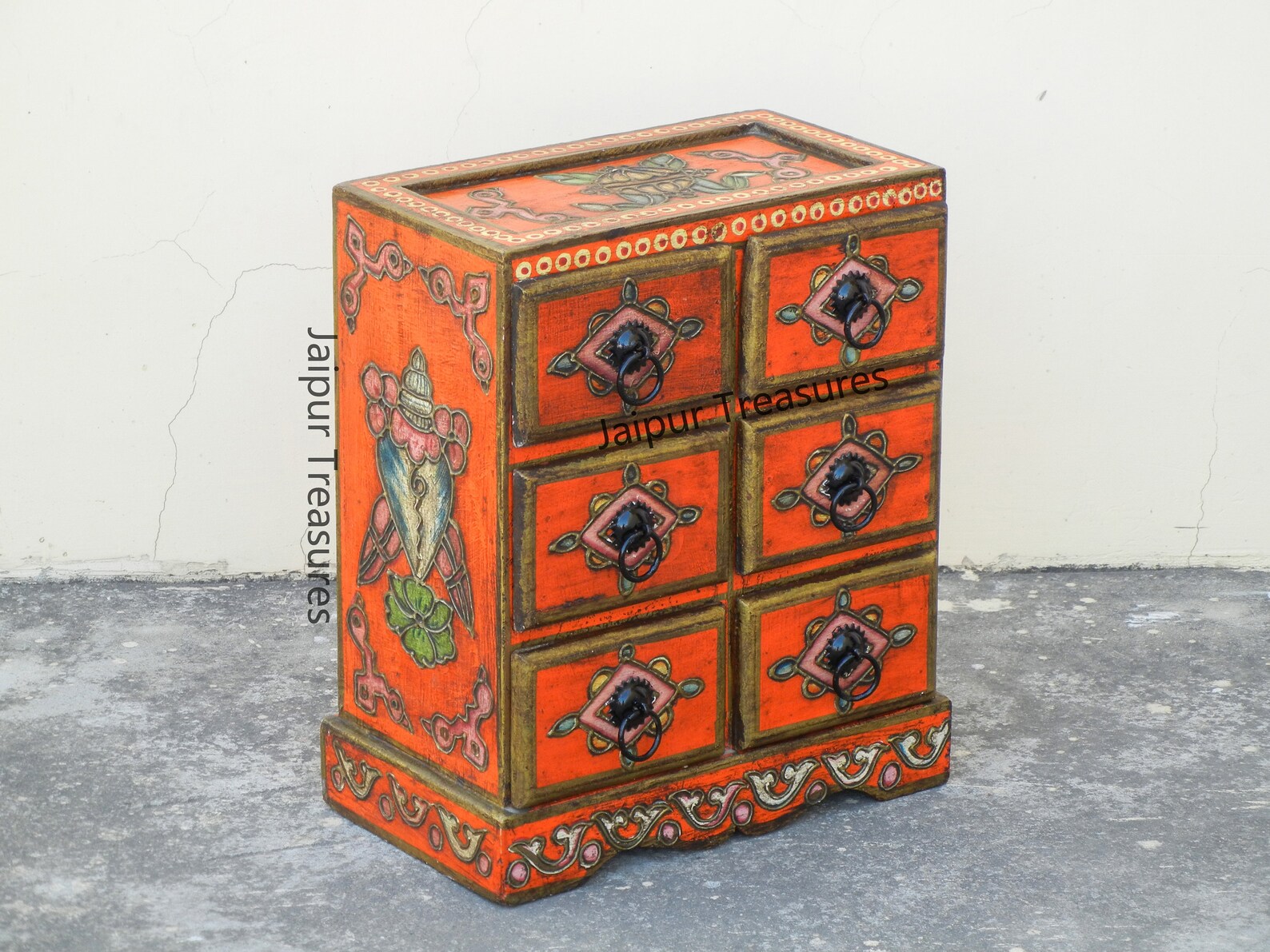 Wooden Small 6 Chest of Drawer Desk Organizer Handmade Hand Etsy