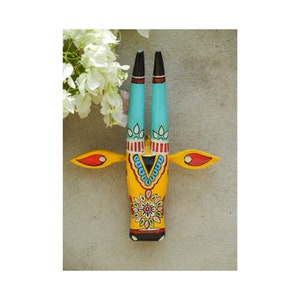 Wooden Cow Head Decorative Wall Decor, Wall Hanging, Ethnic Indian Style