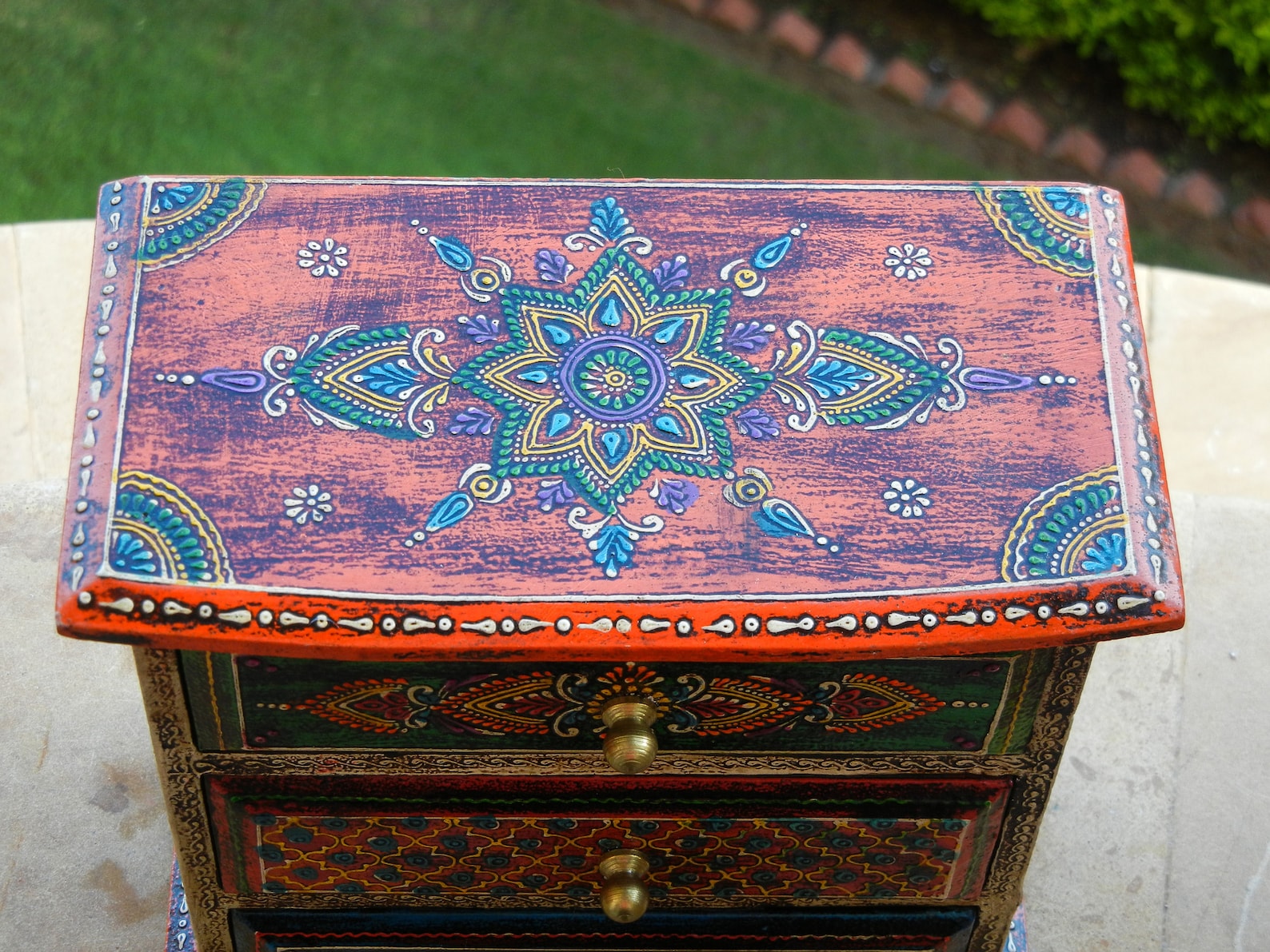 Wooden Small 3 Chest of Drawer Desk Oganizer Handmade Hand Etsy