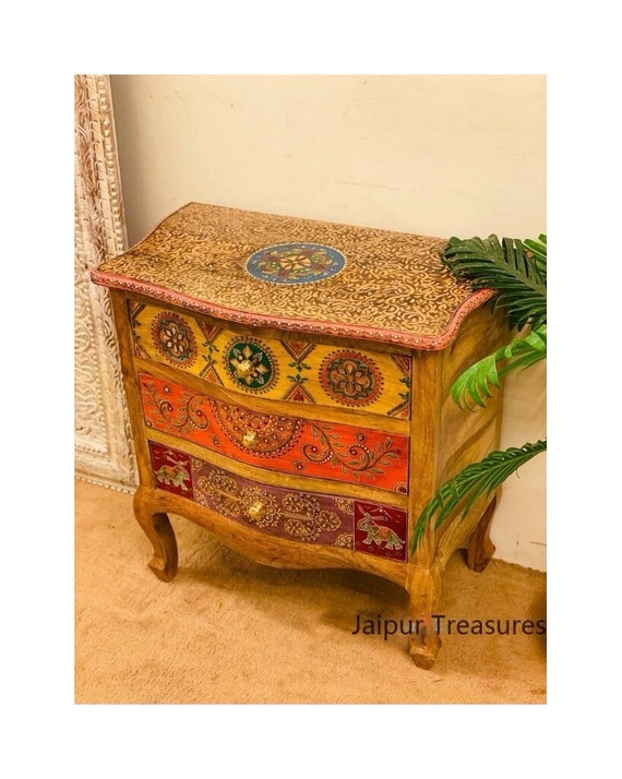 Wooden Painted Console Table With Drawers 3 Drawer Chest Storage