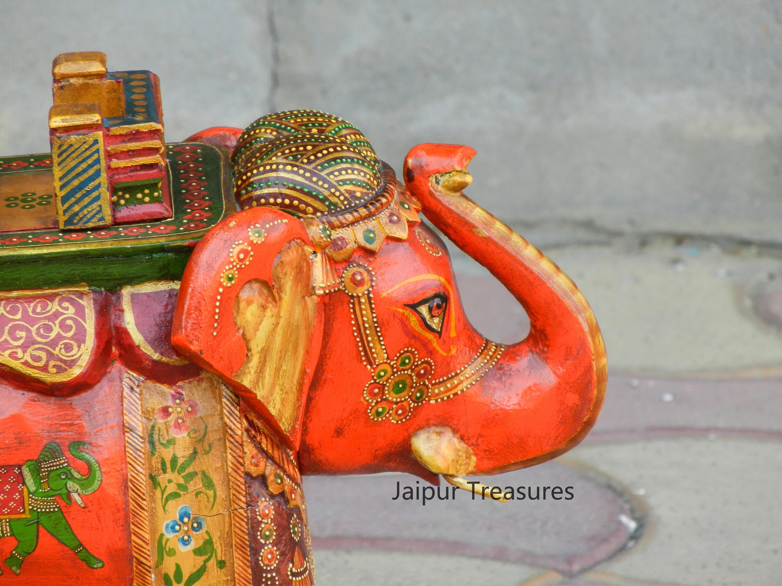 Wooden Elephant Statue Figure Showpiece With Storage Indian Etsy