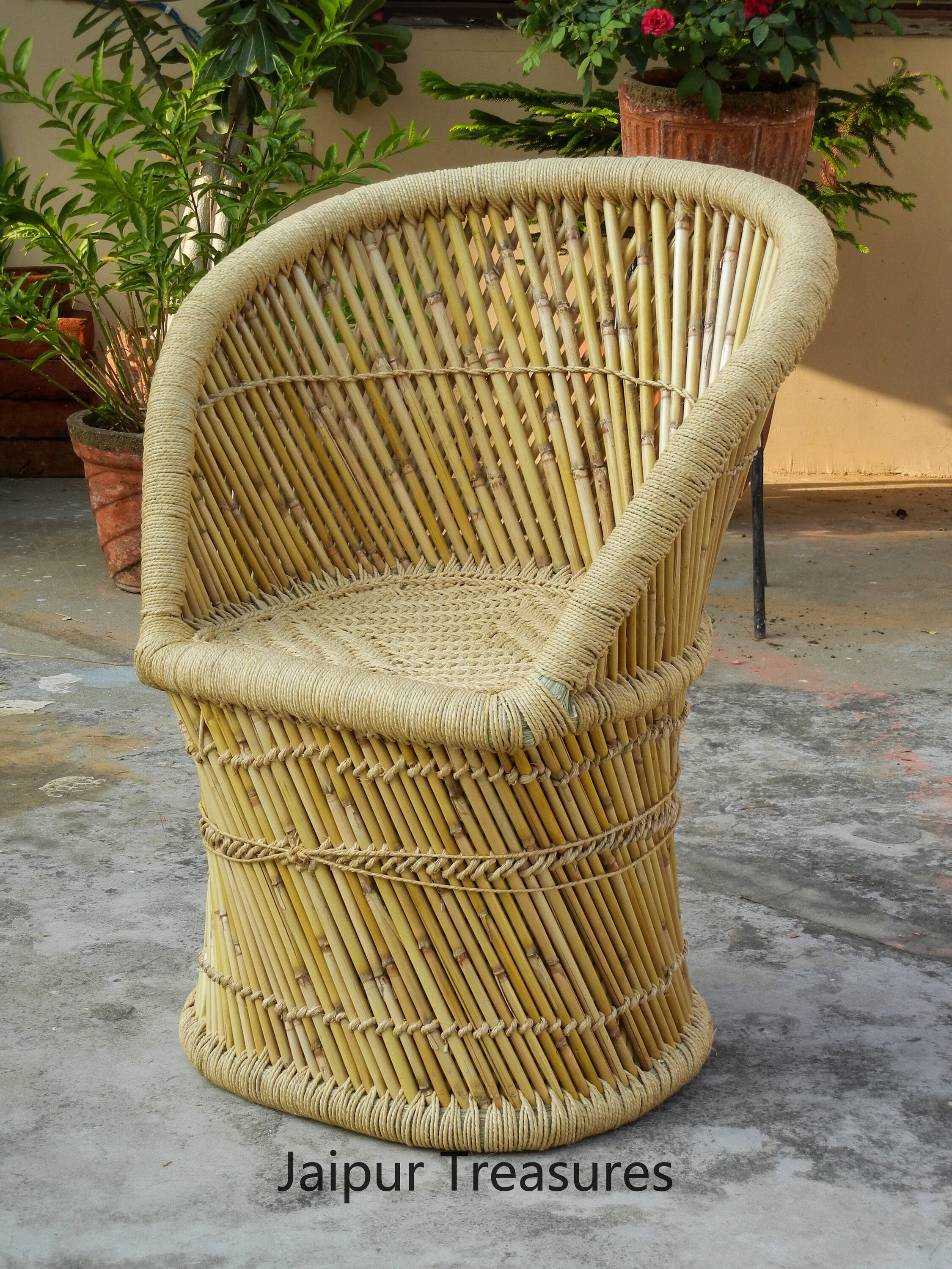 Sustainable Chair, 100% Natural Jute & Sarkanda Wood Chair, Muddha, Eco ...