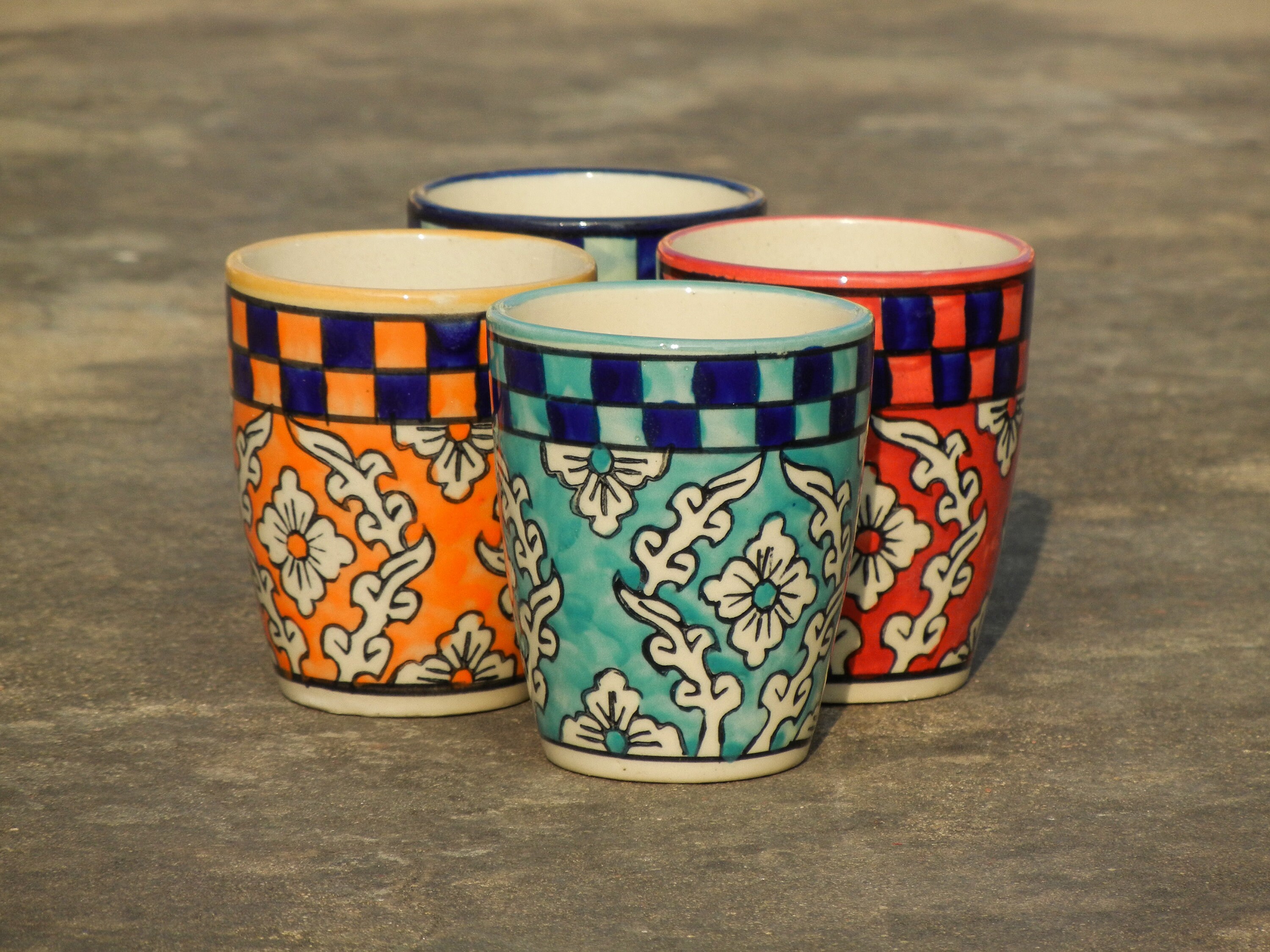 Ceramic Cups Hand Painted Cups Indian Mugs Coffee Mugs Tea Etsy