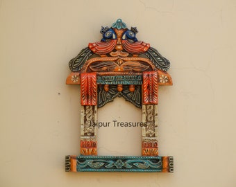 Wooden Jharokha, Wall Frame, Wall Decor, Wall Hanging, Handmade Hand Painted, Traditional Indian Style, Diwali Gifts