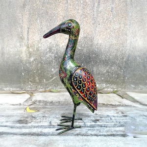Wooden Painted Bird Statue, Figurine, Showpiece, Ethnic Indian Style, Handmade Hand Painted