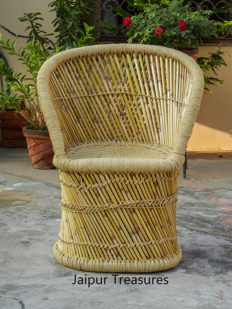 Sustainable Chair, 100% Natural Jute & Sarkanda Wood Chair, Muddha, Eco ...