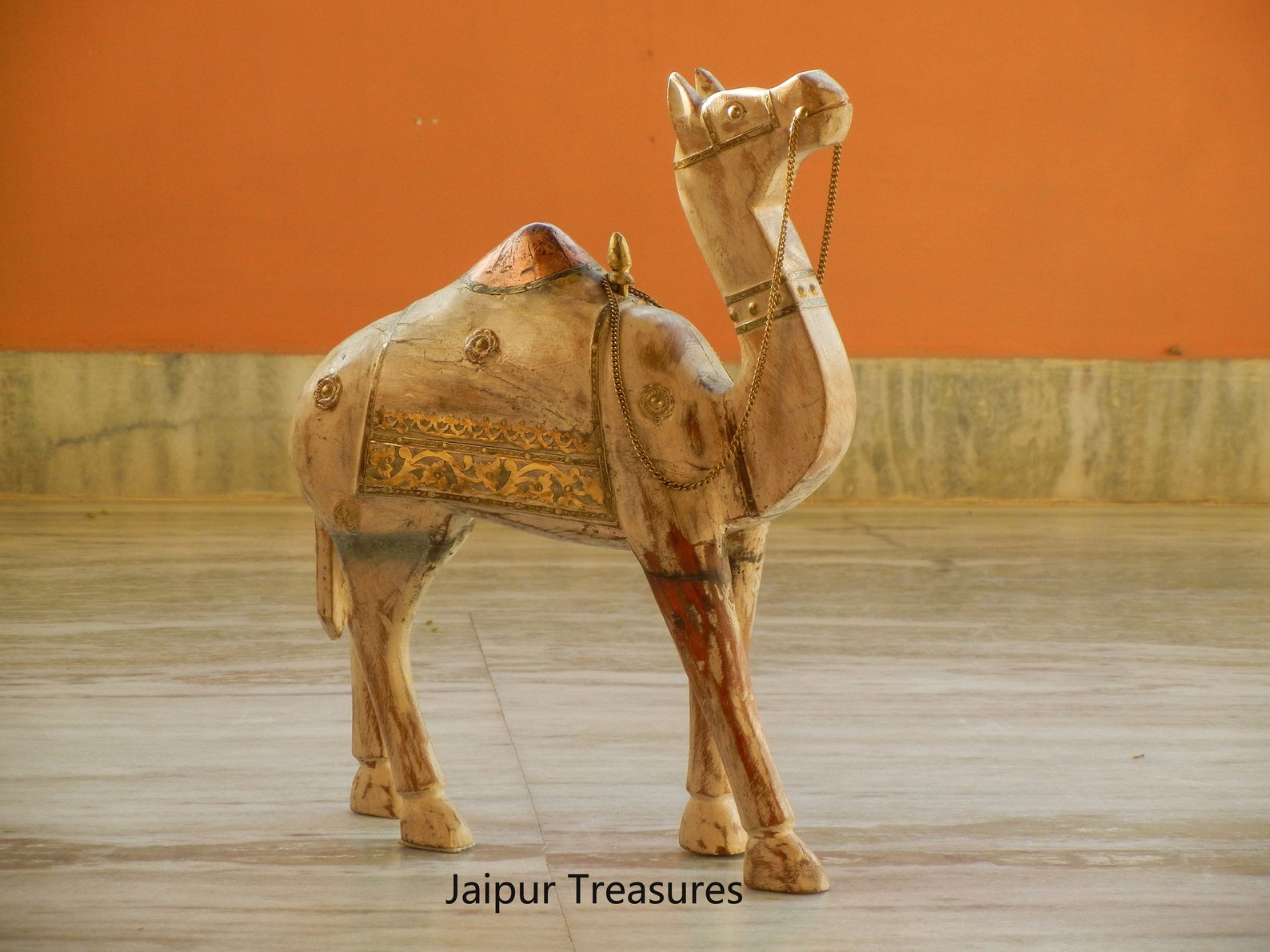 Wooden Camel Statue Figure Showpiece Home Decor Distress Etsy