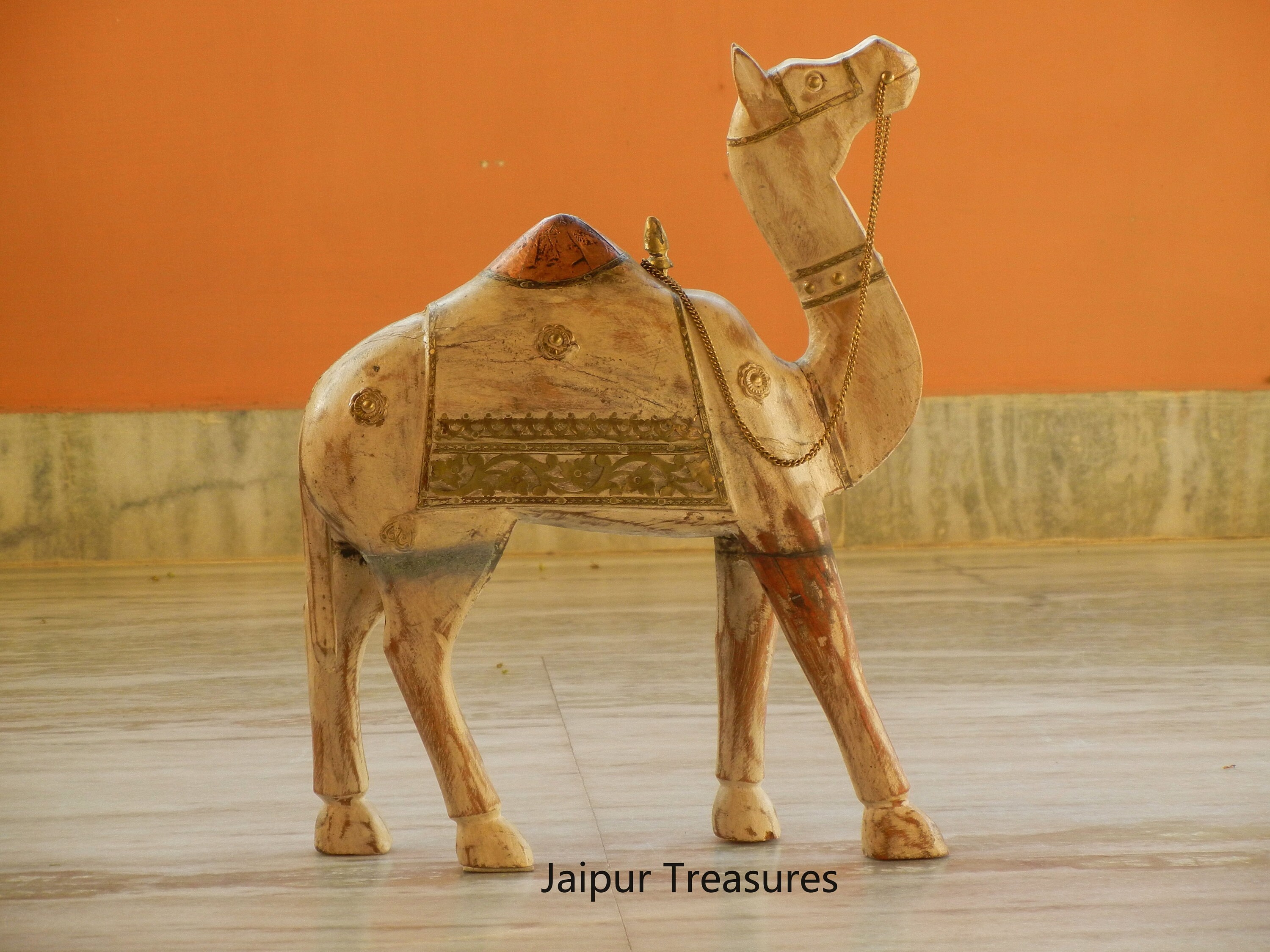 Wooden Camel Statue Figure Showpiece Home Decor Distress Etsy