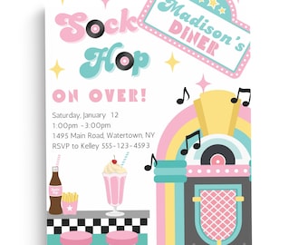 Retro Kids Birthday, Diner Birthday Party, Soda Shop birthday party, Girls birthday party decorations, 1950's Diner party