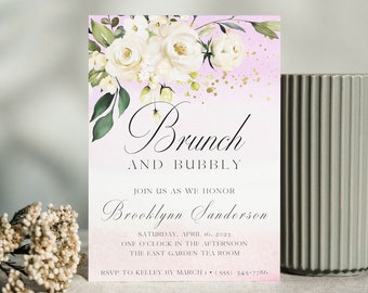 Bridal Shower Invitation, Bridal Brunch, Champagne Bridal Shower Invitation, Wedding Shower Invitation