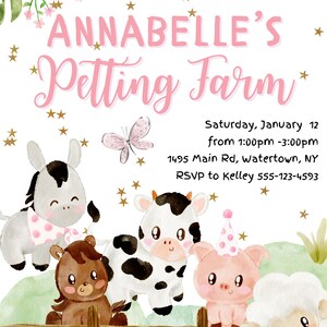 Magical Petting Farm, Petting Zoo Invitation, Petting Zoo Invitation