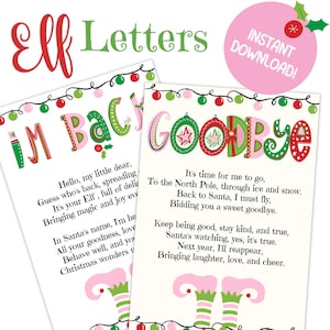 Carta de llegada y despedida de un elfo, carta de Navidad de regreso de un elfo, carta de regreso de un elfo, carta de bienvenida de un elfo, carta de despedida de un elfo