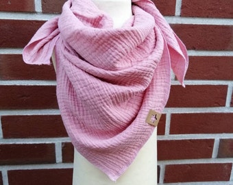 Muslin cloth in pink/old pink 70 x 70 cm from 4 years also for adults