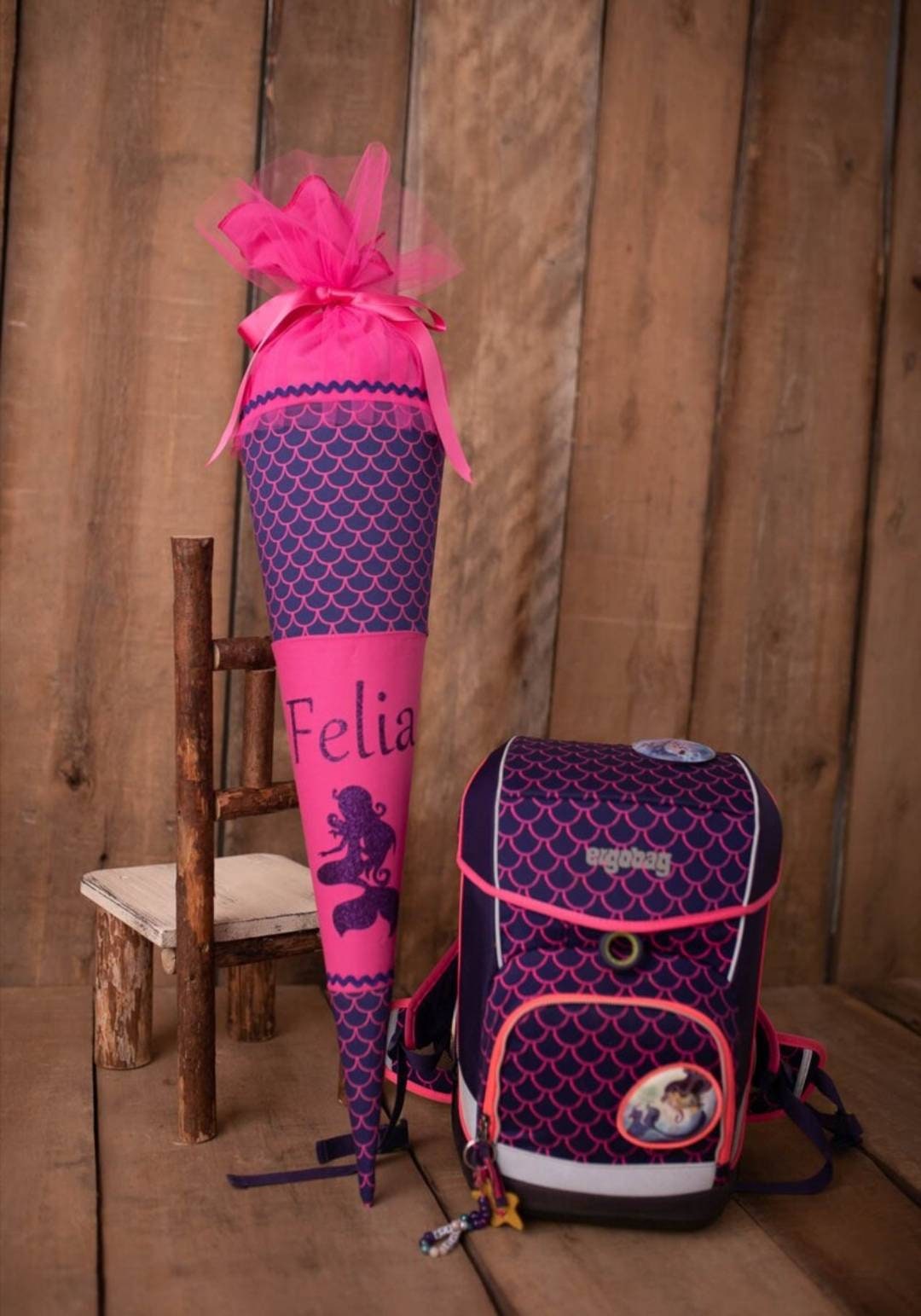 Schultüte Meerjungfrau passend zum Ergobag Perlentauchbär 70 | Etsy