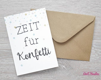 Carte postale d'anniversaire avec enveloppe, carte de vœux, cadeau de fête, carte d'invitation avec confettis