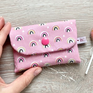 Mini Geldbörse, Rosa Regenbogen, Geldbeutel, Portmonee, Kindergeldbeutel, Geschenkidee, Kleines Täschchen, Damen, Weihnachtsgeschenk