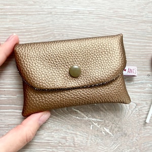Mini Geldbörse, Bronze Kunstleder, Geldbeutel, Portmonee, Kindergeldbeutel, Geschenkidee,Kleines Täschchen, Unisex, Weihnachtsgeschenk