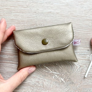 Mini Geldbörse, Gold Kunstleder, Geldbeutel, Portmonee, Kindergeldbeutel, Geschenkidee,Kleines Täschchen, Unisex, Weihnachtsgeschenk
