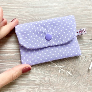 Mini Geldbörse, Lila Flieder Pünktchen, Geldbeutel, Portmonee, Kindergeldbeutel, Geschenkidee,Kleines Täschchen, Unisex, Weihnachtsgeschenk