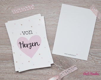 Carte postale, carte d'anniversaire, avec enveloppe, cœur, carte de vœux, fête des mères, Saint-Valentin, anniversaire, carte décorative, du cœur