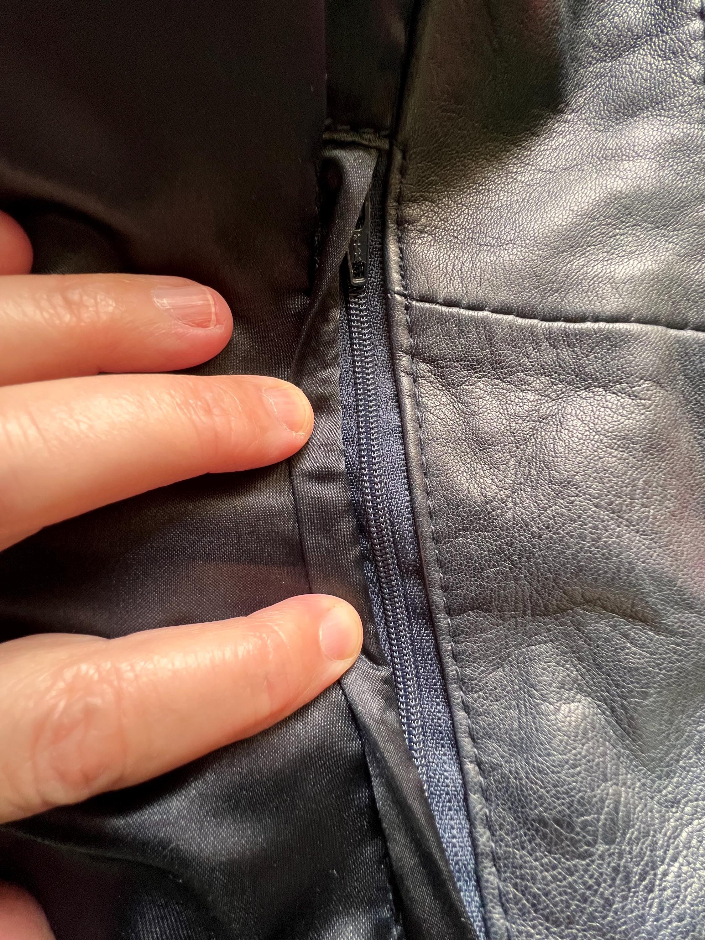 Leather Biker Jacket Rock 'n Blue Anthracite Gray S / M Vintage - Etsy